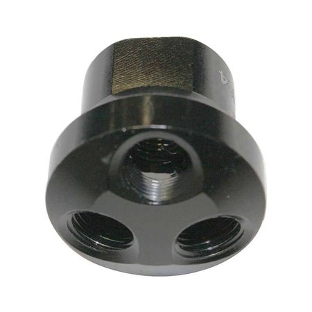 INTERSTATE PNEUMATICS Aluminum Round Manifold - 3 Way Adaptor 1/2 Inch NPT Inlet x 1/4 Inch NPT Outlet (3X) FPM84A